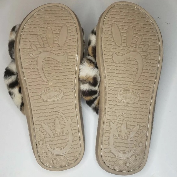 Fluffy Slippers Open Toe Plush Sandals Cozy - Picture 8 of 12